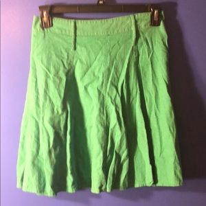 Green linen skirt